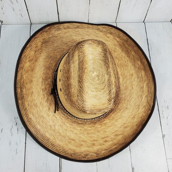 WESTERN COWBOY HAT, TEXAS GOLD LUXURY STYLE, PALMA NATURAL PALM VAQUERO - Picture 7 of 11